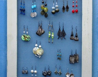 Shabby Chic JEWELRY DISPLAY RACK Holder / mocca / 40 - 50 Earrings / 28 - 35 Necklaces