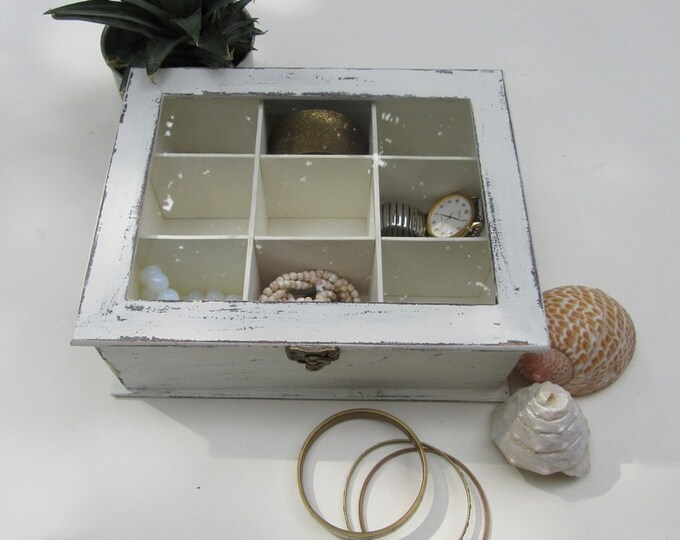 Wooden Jewelry Box Cream Jewelry Box Jewelry Box Vintage Etsy