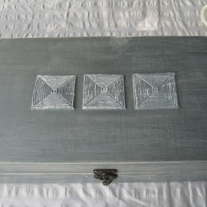 Tea box Silver Shabby Chic Home Decor / Tea bag box, wooden tea box