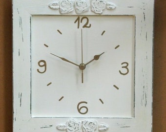 Cream Shabby Chic wall Decor Wall Clock