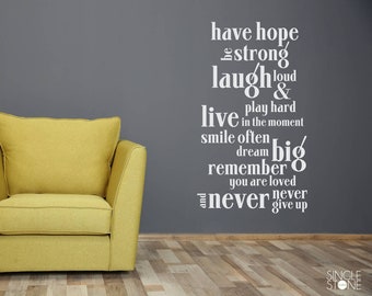 Have Hope Nursery Wall Decal Quote - Vinyl Text Sticker Art Custom Home Decor