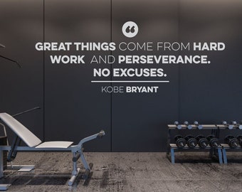 Kobe Bryant No Excuses Wall Decal Quote - Vinyl Art