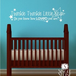 Twinkle Twinkle Little Star Nursery Wall Decal Children's Baby Vinyl Wall Decal Sticker Custom Home Decor image 2