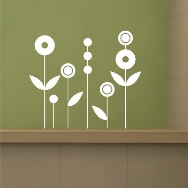 Blumen Wandtatto Einfache Kreise - Vinyl Wandsticker KunstGrafik Custom Home Decor