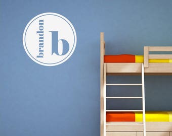 Monogram Boxed Wall Decal - Vinyl Wall Stickers Art Custom Home Decor ...
