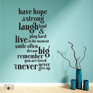 Have Hope Nursery Wall Decal Quote Vinyl Text Sticker Art Custom Home Decor image 2