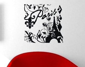 Wall Decals Paris In Love - Vinyl Text Wall Words Stickers Art Graphics Custom Home Decor