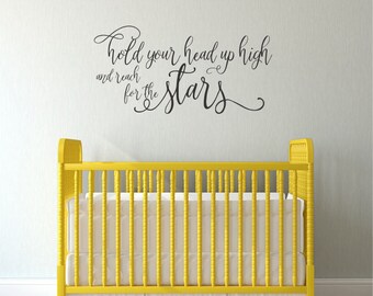 Nursery Reach For The Stars Wall Decal Quote - Nursery Vinyl Wall Words Custom Home Decor