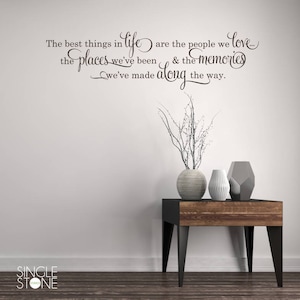 Best Things In Life Wall Decal Vinyl Wall Words Custom Home Decor image 1