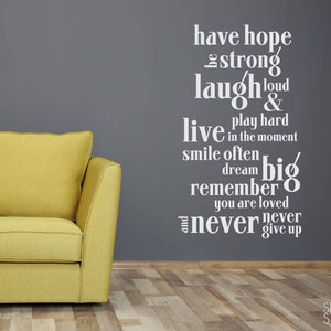 Have Hope Nursery Wall Decal Quote Vinyl Text Sticker Art Custom Home Decor image 1