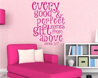 Nursery Wall Decals Text Good and Perfect Gift Kids Wall Quotes Custom Home Decor
