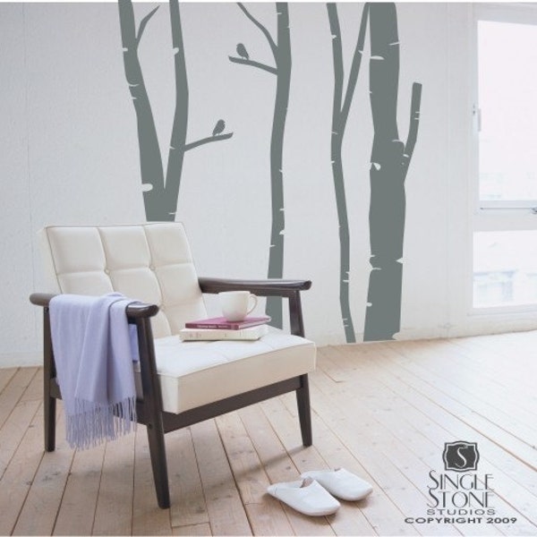 Birch Trees Wall Decal Set of 4 Custom Home Decor