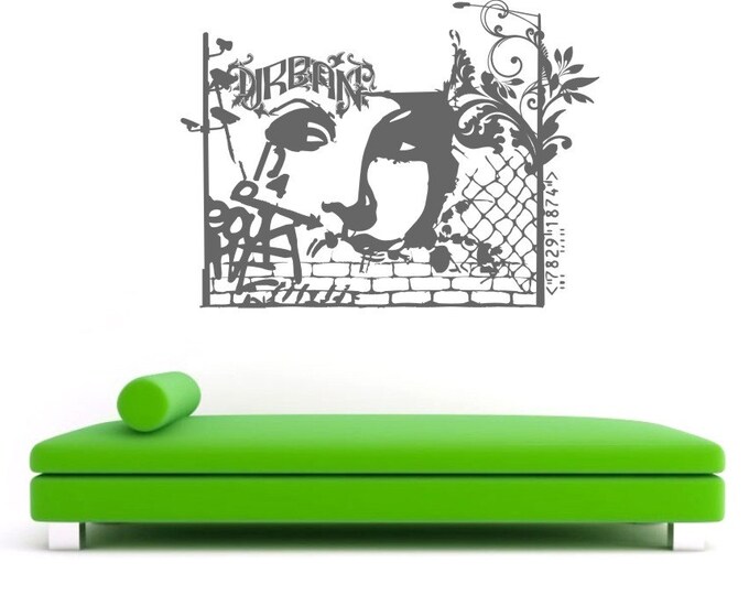 Urban Graffiti Wall Pattern Vinyl Text Wall Words Decals Stickers Art