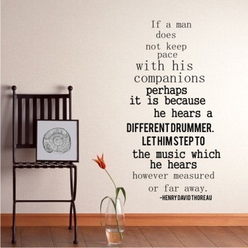 Different Drummer Wall Decal Quote by Henry David Thoreau Etsy