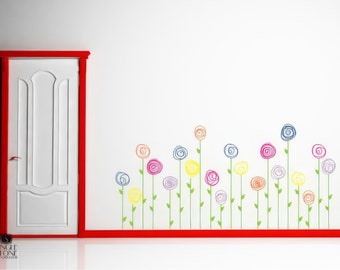 Doodle Flower Garden Wall Decals: Whimsical Nursery Decor