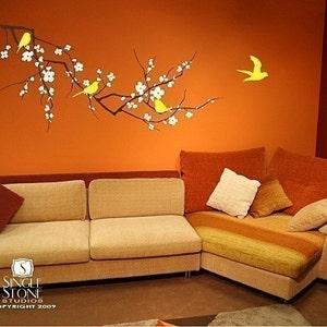 Tree Wall Decal Cherry Blossom Branch 3 colors Wall Sticker Art Custom Home Decor image 4