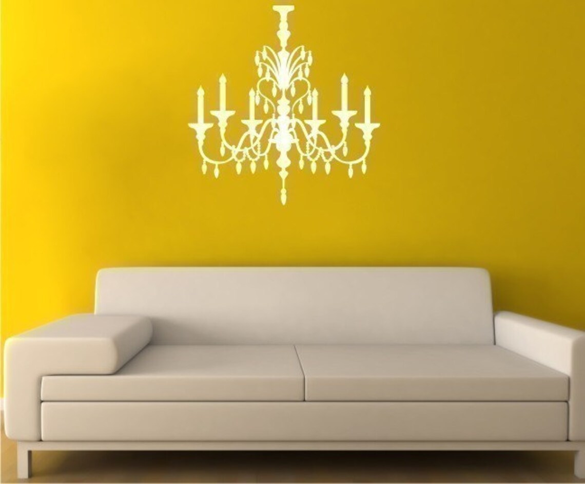 Chandelier Wall Decal Crystal Vinyl Wall Stickers Art Custom Etsy