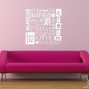 Wish Big Wall Decal Quote Vinyl Text Wall Words Stickers Art Custom Home Decor image 3