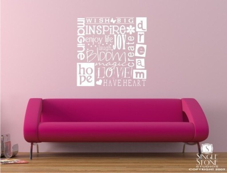 Wish Big Wall Decal Quote Vinyl Text Wall Words Stickers Art Custom Home Decor image 3