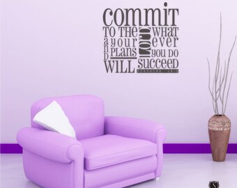 Proverbs 16:3 Wall Decal – Scripture Vinyl Wall Art