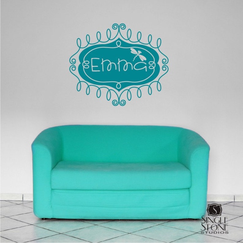 Custom Wall Decal Name Frame Vinyl Text Wall Words Stickers Etsy