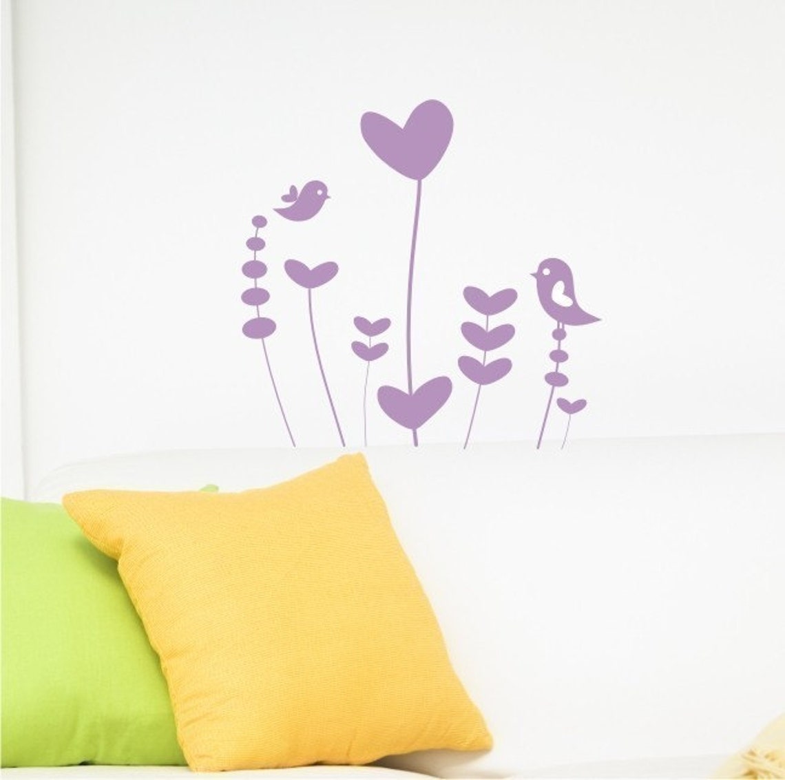 Image showcasing Nursery Whimsical Flower Garden Wall Decal - Vinyl Wall Stickers Art ...