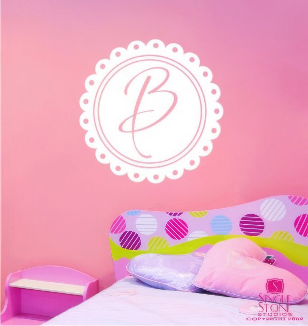 Monogram Wall Decal Eyelet - Vinyl Wall Stickers Art Graphics Custom ...