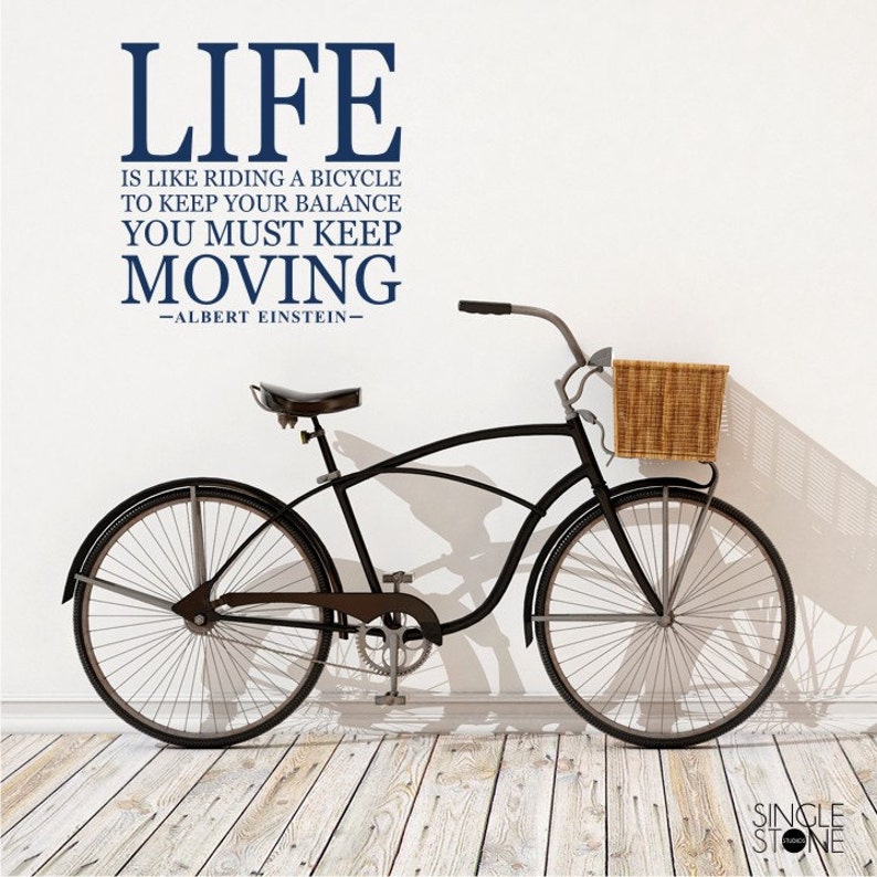 Life Is Like Riding a Bicycle Albert Einstein Wall Decal | Etsy