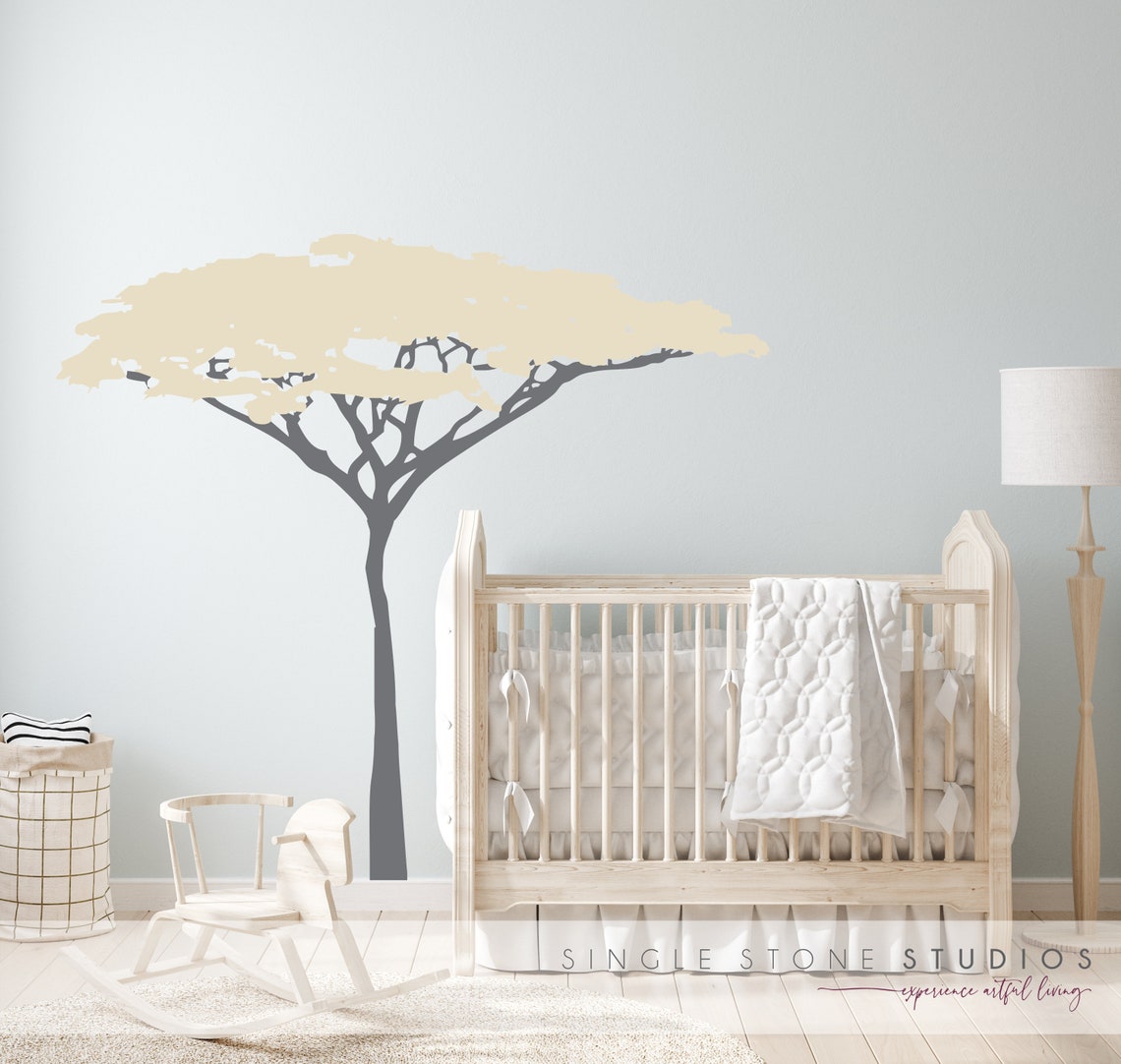 Acacia Jungle Safari Tree Wall Decal Wall Mural Theme Custom Etsy