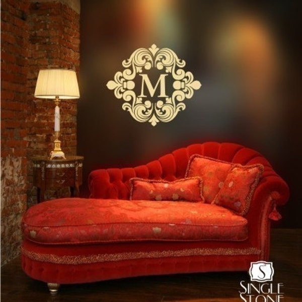 Baroque Monogram - Vinyl Text Wall Decals Stickers Art Graphics