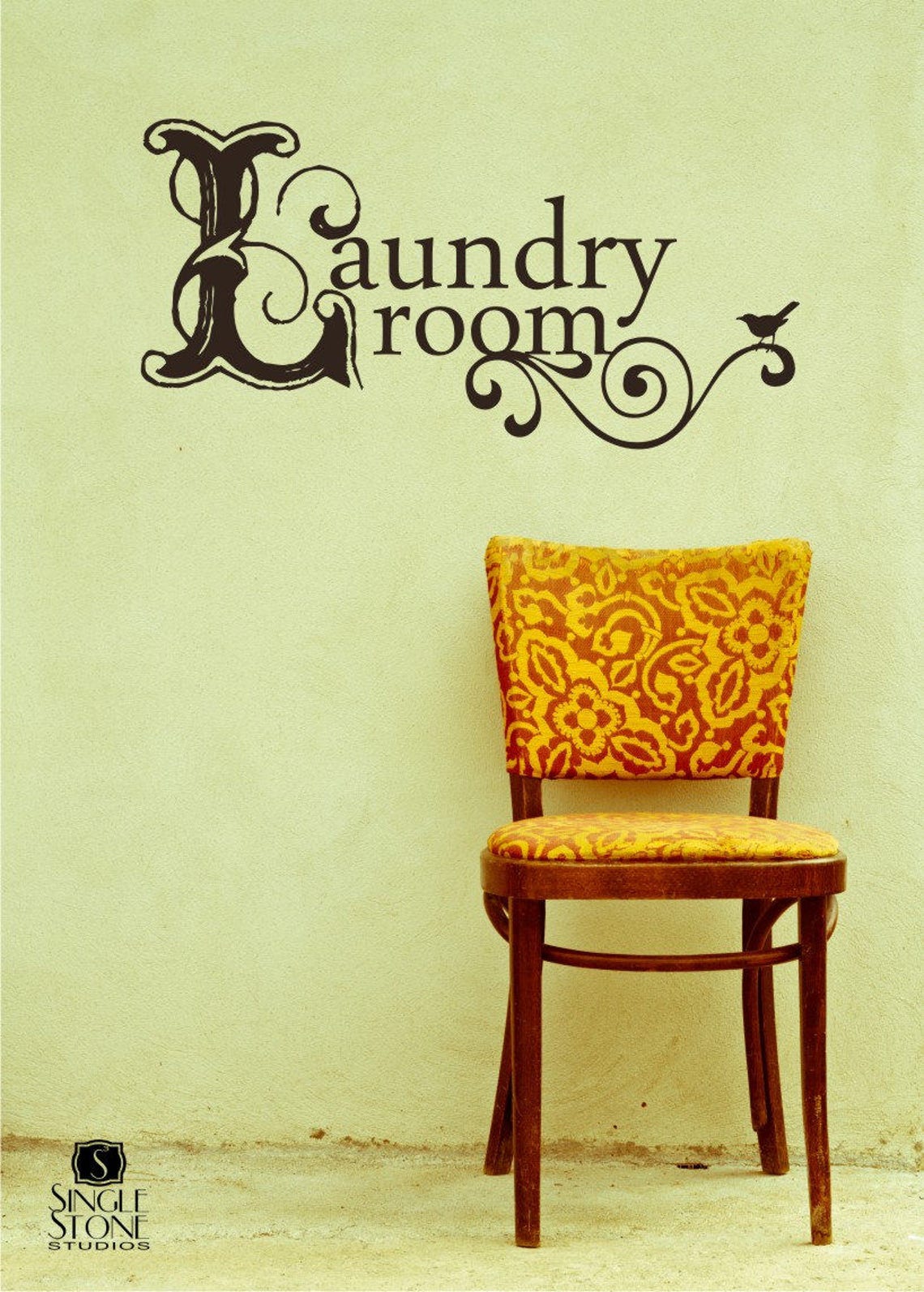 Laundry Room Wall Decal Vintage Style Vinyl Text Wall Words Etsy