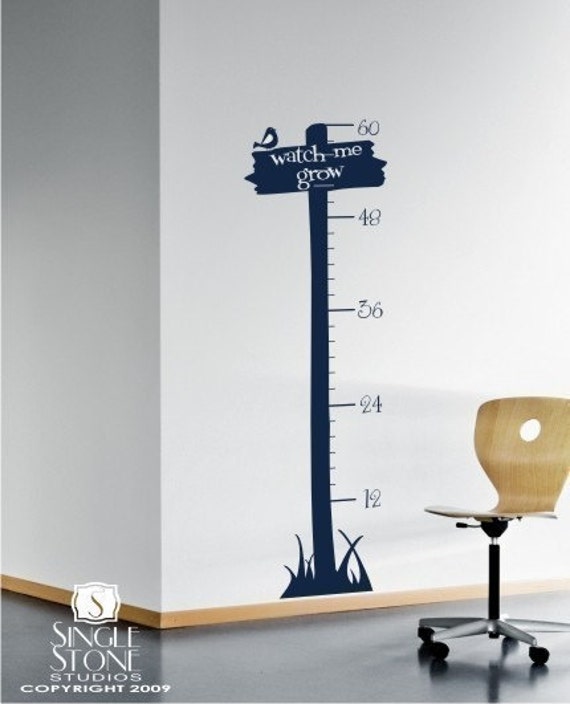 nursery wall decals growth chart sign of growth vinyl text | etsy
