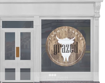 Decalcomania con logo aziendale personalizzato: segnaletica per vetrine di negozi