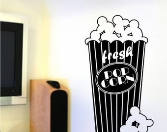 Popcorn Wall Decal - Vinyl Wall Decal Words Stickers Art Graphics Custom Home Decor
