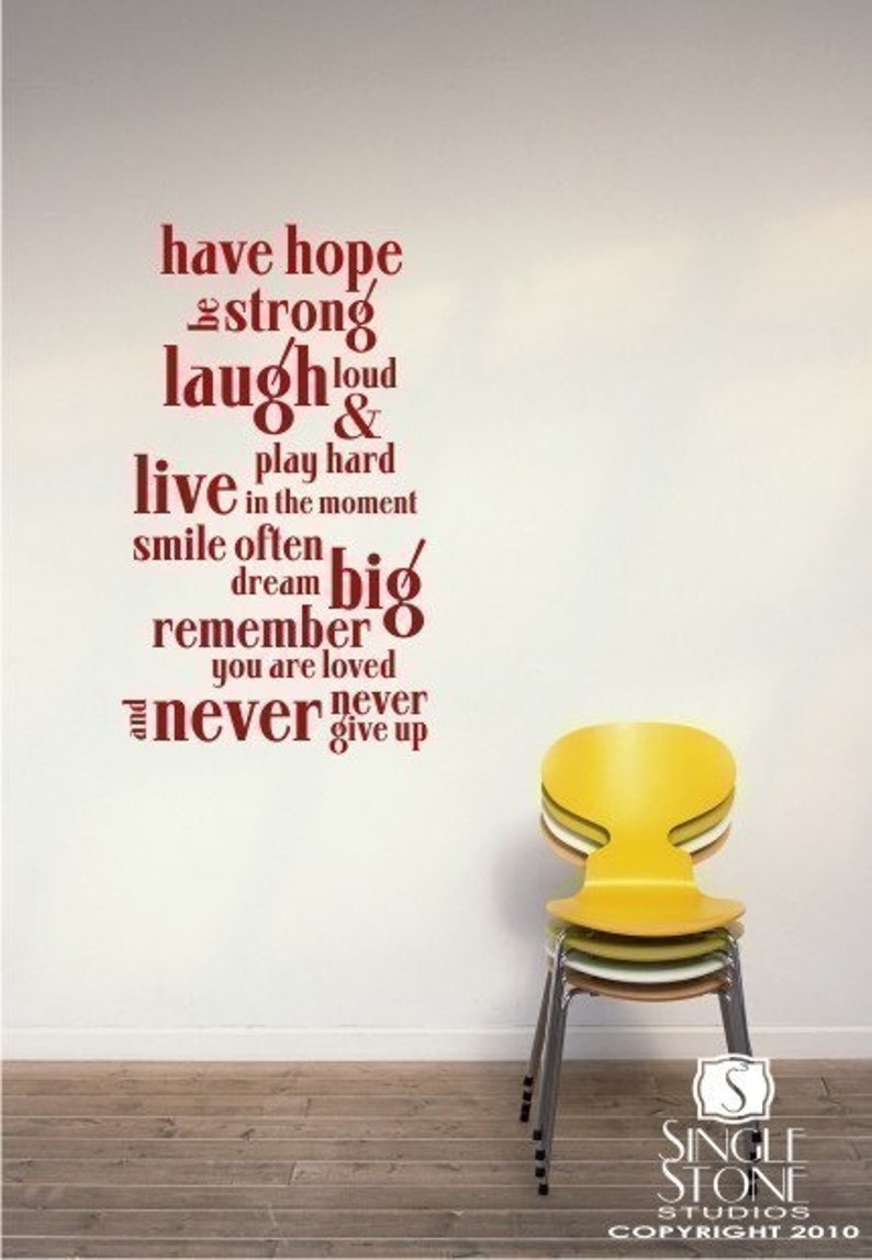 Have Hope Nursery Wall Decal Quote Vinyl Text Sticker Art Custom Home Decor image 3