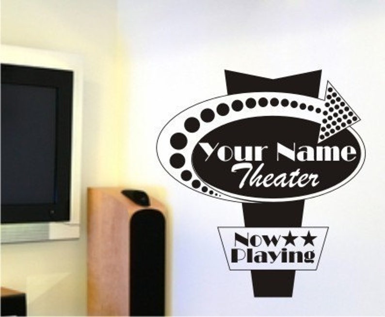 Movie Sign Wall Decal Personalized Vertical Vinyl Wall Etsy