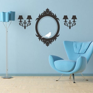 Frame and Sconces Wall Decals Elegant Accents - Vinyl Wall Stickers Art Custom Home Decor
