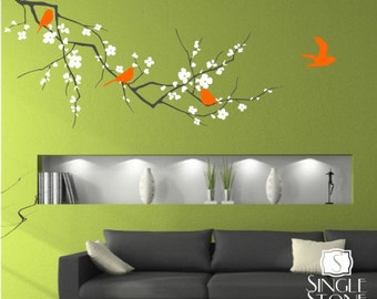 Tree Wall Decal Cherry Blossom Branch - 3 colors - Wall Sticker Art Custom Home Decor