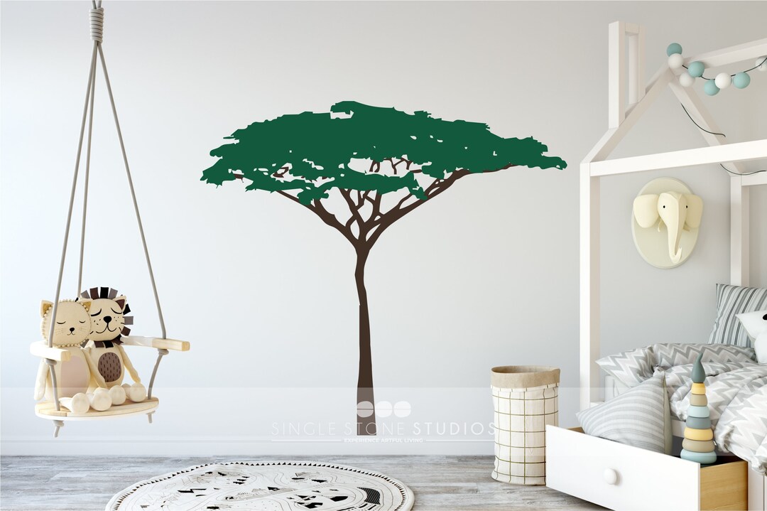 Acacia Jungle Safari Tree Wall Decal Wall Mural Theme Custom Home Decor