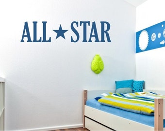 Nursery All Star Wall Decal - Vinyl Wall Text Sticker Art Custom Home Decor