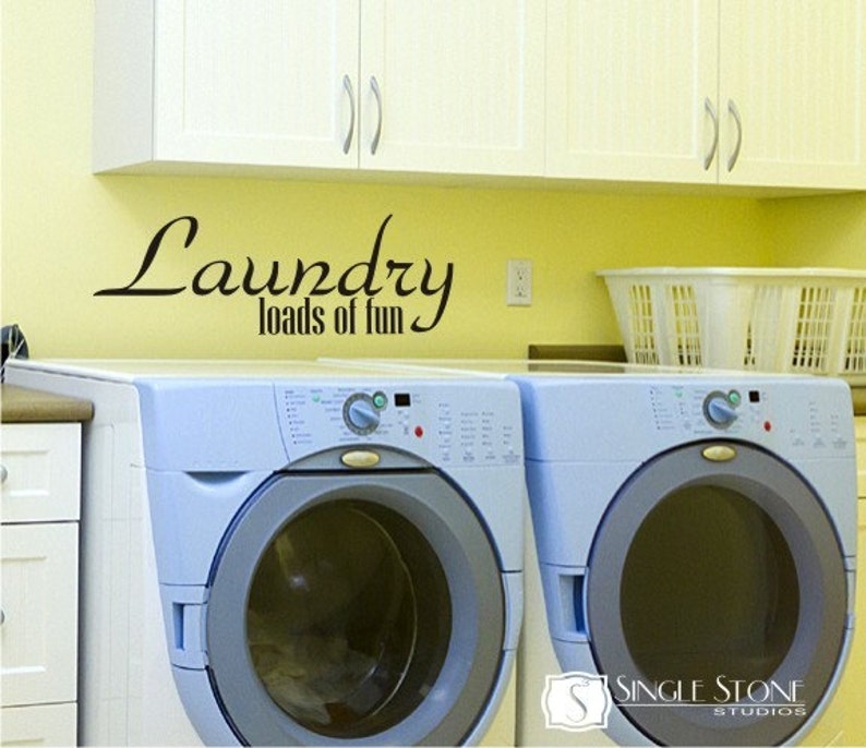 Lavandería pared calcomanía cargas de diversión vinilo pared | Etsy