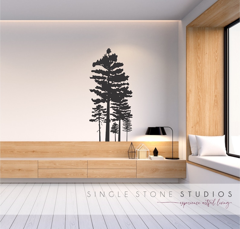 Pine Tree Group Wall Decals Custom Home Decor Etsy