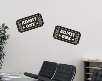 Movie Tickets Wall Decal Home Theater - Vinyl Wall Stickers Art Graphics Custom Home Decor