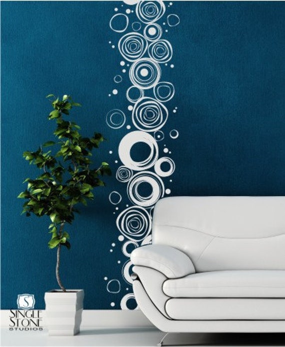 Wall Decals Scribble Circles Pattern Vinyl Stickers Art Etsy
