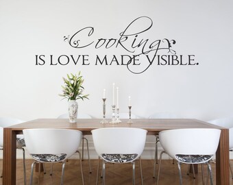 Cooking is Love Made Visible Wall Decal Quote - Vinyl Wall Stickers Word Art Custom Home Decor