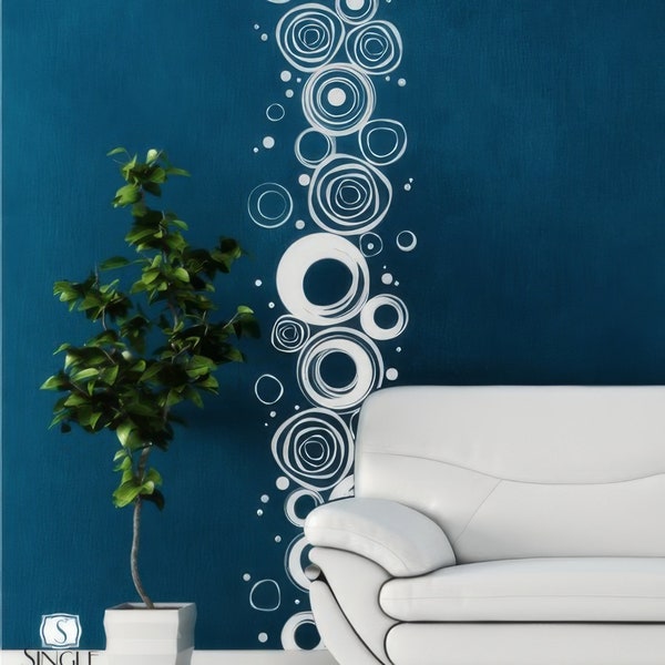 Muurtattoo Abstract cirkelspatroon - Vinylstickers Art Custom Home Decor