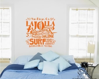 Surf Party Nursery Wall Decal: Vintage Style Vinyl Sticker