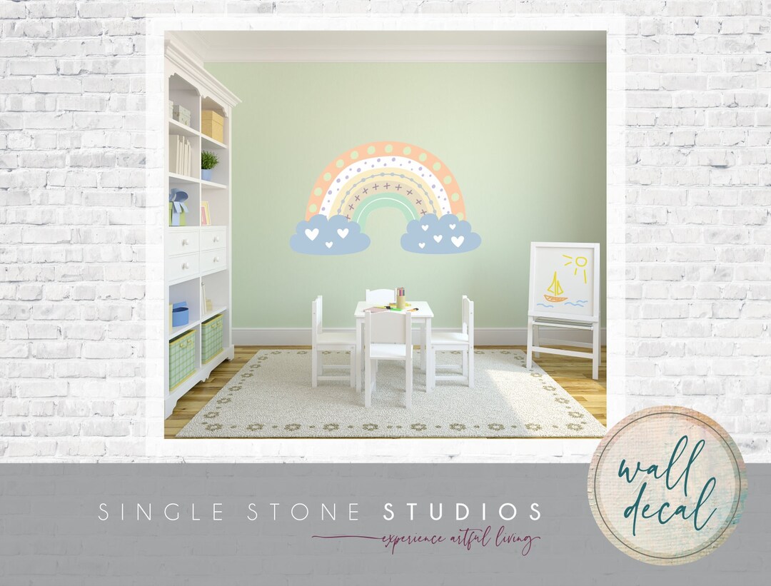 Boho Rainbow Nursery Wall Decals Custom Home Decor - Etsy