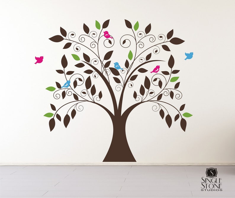 Nursery Tree Wall Decal Whimsical Nursery Vinyl Stickers Art Etsy