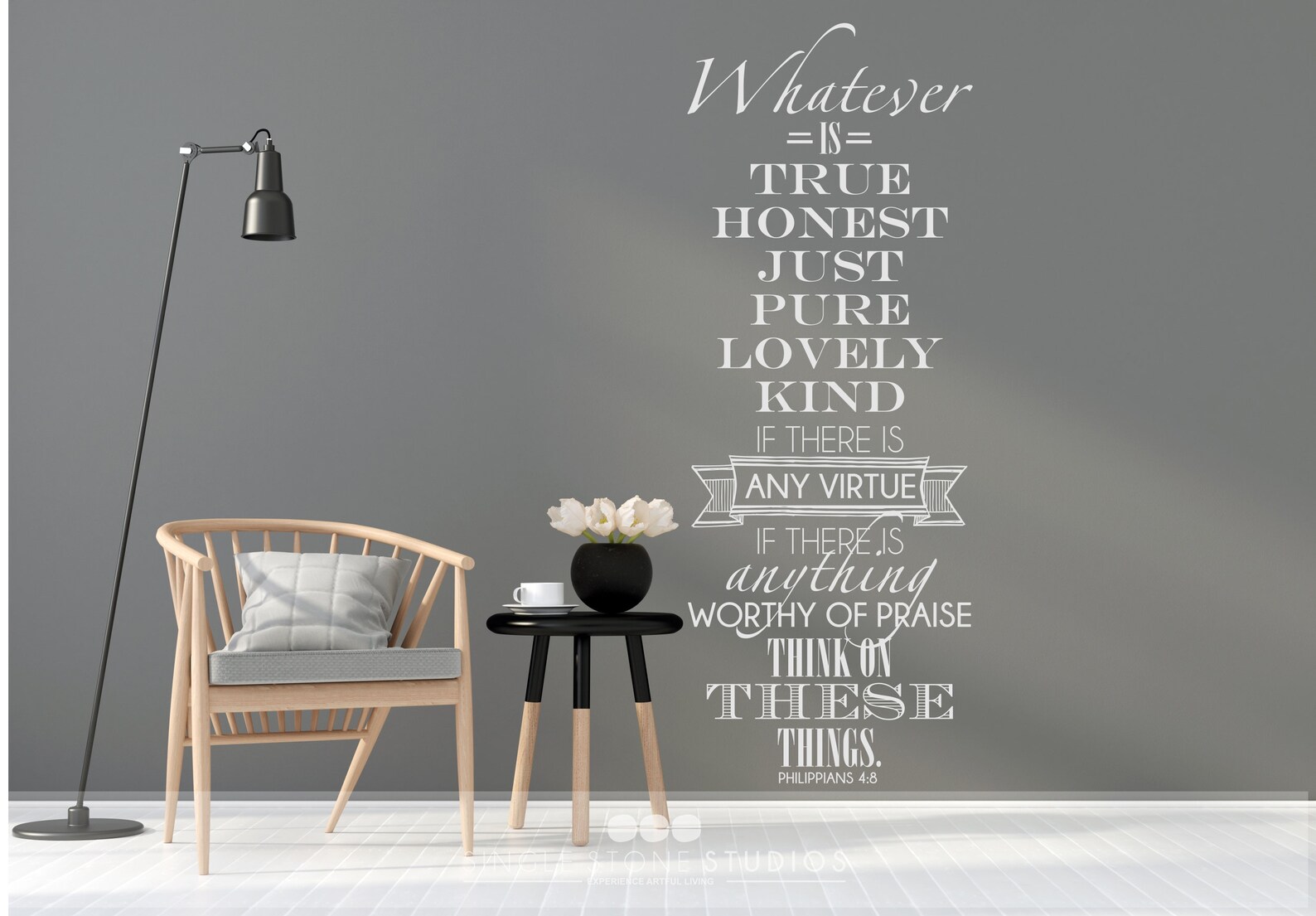 Bible Verse Wall Decal Whatever is True Philippians 4:8 - Etsy